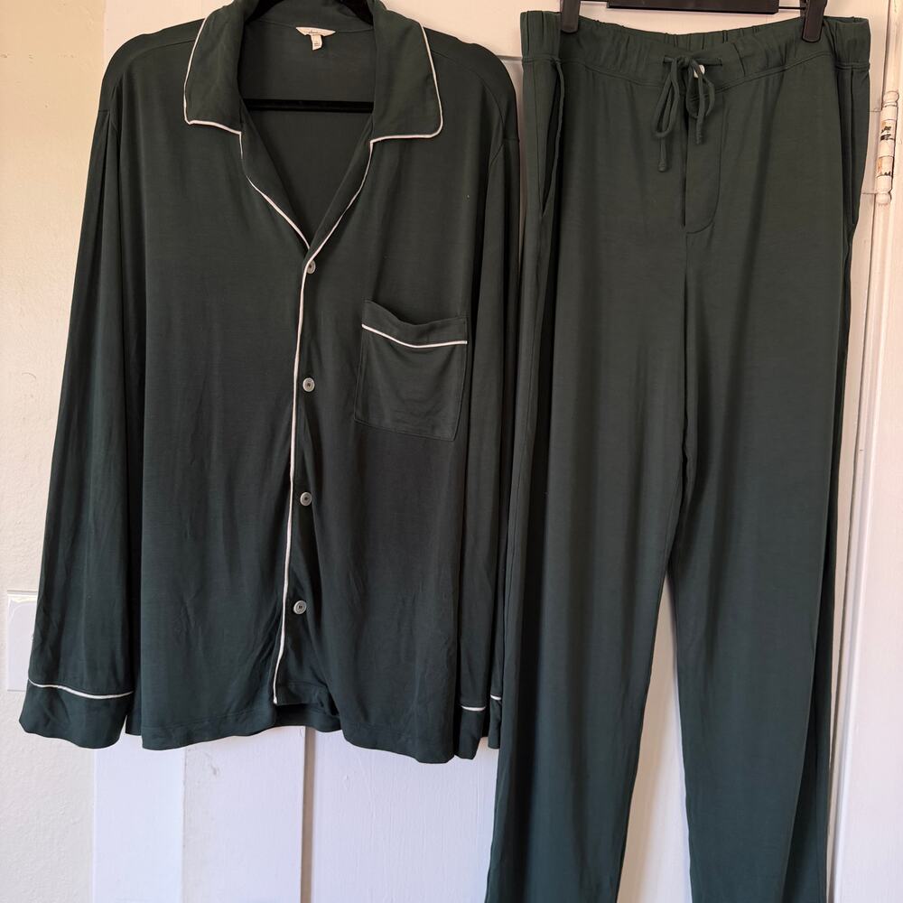 Eberjey Dark Green Cozy pajama Set